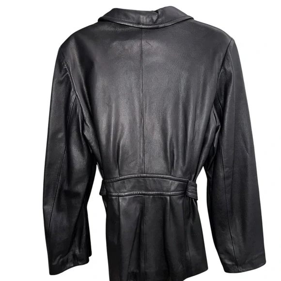 Kenneth Cole Reaction Black 100% Leather Jacket Size Large - Picture 2 of 6